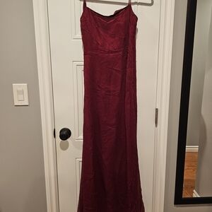 BCBGMaxAzria Red Spaghetti Strap Slip Maxi Dress